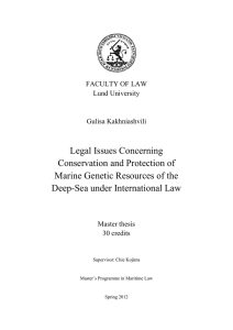 Legal Issues Concerning Conservation and Protection of Marine
