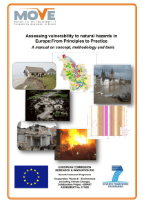 Assessing vulnerability to natural hazards in Europe:From Principles