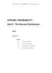 Unit 6 The Normal Distribution