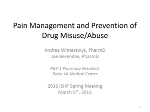 Pain Management and Prevention of Drug Misuse/Abuse