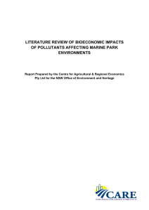 Literature Review of Bioeconomic Impacts of Pollutants Affecting