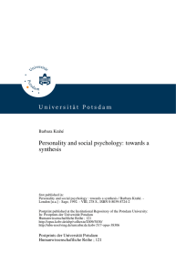 Personality and social psychology: towards a synthesis
