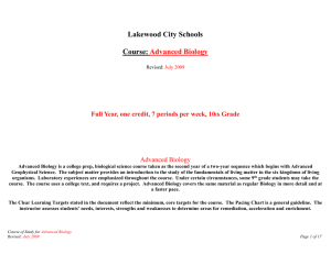 advanced biology - Lakewood City Schools