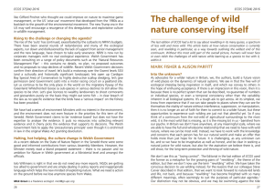 The challenge of wild nature conserving itself