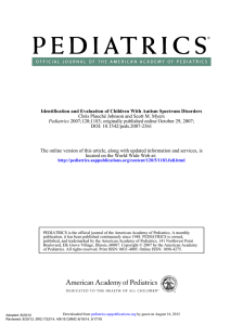 AAP Identification and Evaluation of Children with ASD