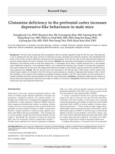 Glutamine deficiency in the prefrontal cortex increases depressive