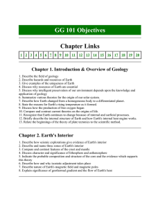 GG 101 Objectives Chapter Links