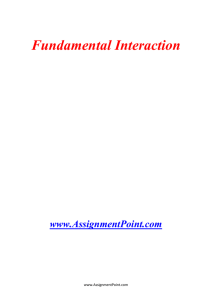 Fundamental Interaction www.AssignmentPoint.com Fundamental I