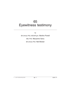 Eyewitness testimony - Attorney General`s Department | South