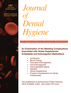 Herbal Supplement - American Dental Hygienists Association