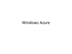 Windows Azure - CS 491/591: Cloud Computing