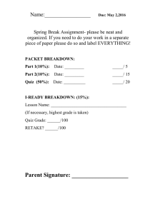 7th Grade Math Spring Break Packet
