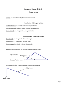 Geometry Notes - Unit 4 Congruence