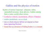 Galileo and the physics of motion