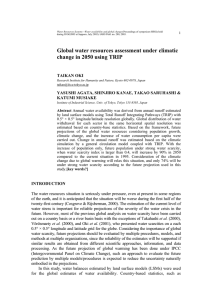 Global water resources assessment under climatic change in 2050