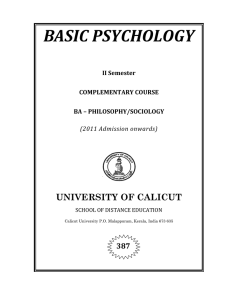 Basic Psychology - University of Calicut