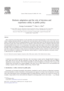Hedonic adaptation and the role of decision and experience utility in