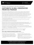 EARTHWATCH GLOBAL CONSERVATION PRIORITIES PROGRAM