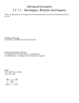 Advanced Geometry LT 7.1 – Rectangles, Rhombi, and Squares
