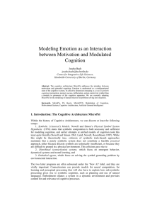 Modeling Emotion as an Interaction between