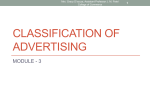 classification of advertising - Jashbhai Maganbhai Patel College of