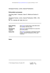 Exhumation processes - Perso-sdt