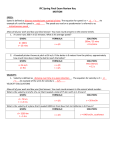 IPC Spring Final Exam Review Key MOTION