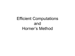 Efficient Computations and Horner`s Method