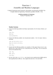 Exercises 1 Assembly and Machine Languages