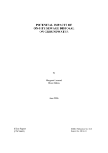 potenital impacts of on-site sewage disposal on groundwater