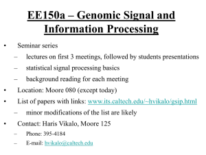 EE150a – Genomic Signal and Information Processing