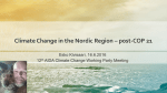 Threats and responses to Climate Change in the Nordic Region post