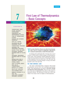 First Law of Thermodynamics – Basic Concepts