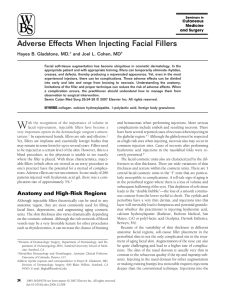 Adverse Effects When Injecting Facial Fillers