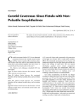 Carotid Cavernous Sinus Fistula with Non