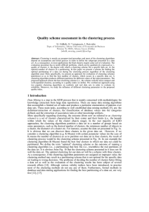 Quality scheme assessment in the clustering process