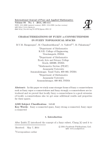 CHARACTERIZATIONS OF FUZZY α