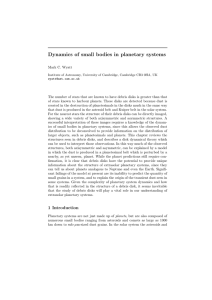 Dynamics of small bodies in planetary systems