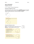 Math 9 Study Guide Unit 8 Unit 8 - Circle Geometry Pythagorean
