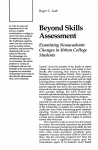 Beyond Skills Assessment - Open Access Journals at IUPUI
