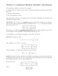 Section 5.1 Continuous Random Variables: Introduction