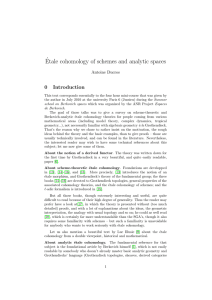 ´Etale cohomology of schemes and analytic spaces