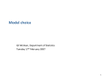 ModelChoice - Department of Statistics Oxford