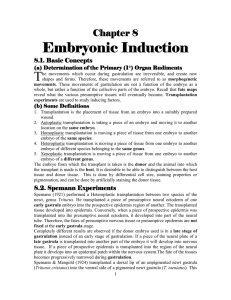 Chapter 8: Embryonic Induction