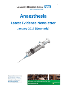 Anaesthesia - University Hospitals Bristol NHS Foundation Trust