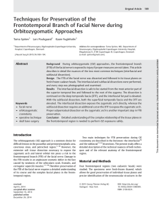 Techniques for Preservation of the Frontotemporal Branch of Facial