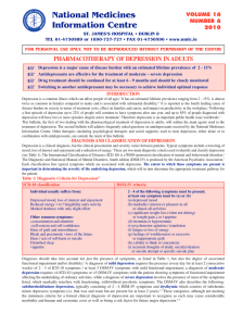 Pharmacotherapy of Depression in Adults