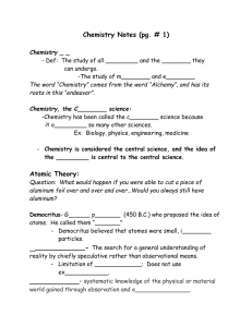 Chemistry Notes (pg. # 1)