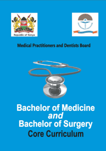 Bachelor of Medicine Core Curriculum