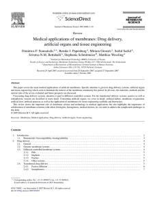 Medical applications of membranes: Drug delivery, artificial organs